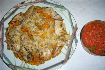 Плов арабский с курицей и шафраном