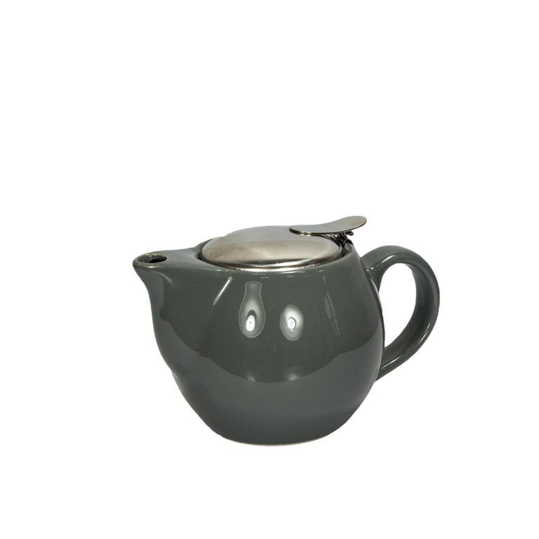 Чайник заварочный 450 мл, с ситечком внутри, Глянец, серый (Фото №1)