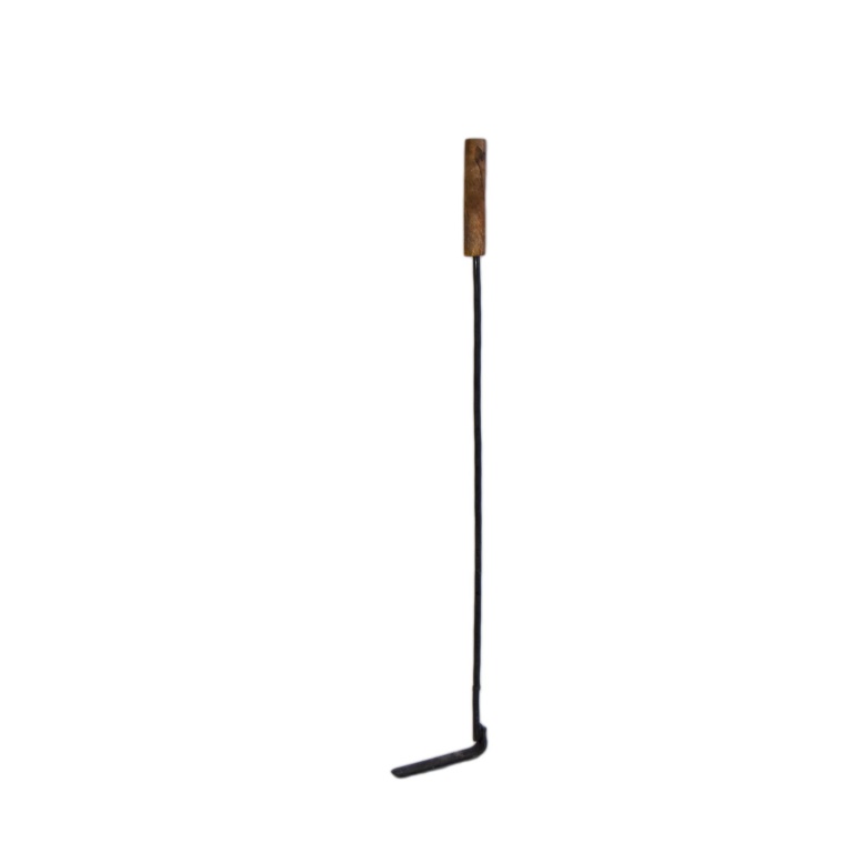 Кочерга (длина 60 см) с деревянной ручкой, кованная сталь, патина золото, Россия (Фото №1)