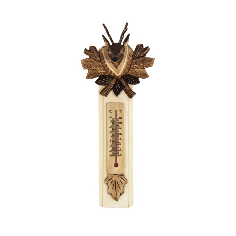 Термометр Косуля деревянный, ручная работа, 40х12 см - фото 