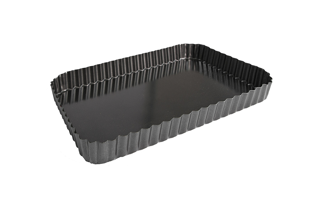 Форма для выпечки с антипригарным покрытием, Жаклин-рифленый прямоугольник, съемное дно (31х21х3 см) - фото 