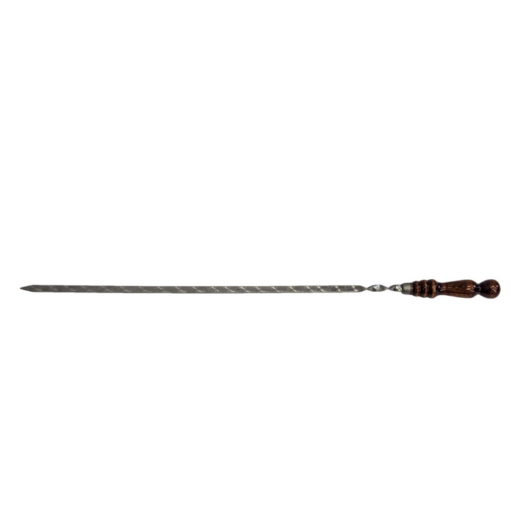 Шампур 55х12 см, с деревянной ручкой, нержавеющая сталь 3 мм - фото 